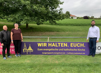 Fussballbande der Kirchen beim TSV Burgpreppach